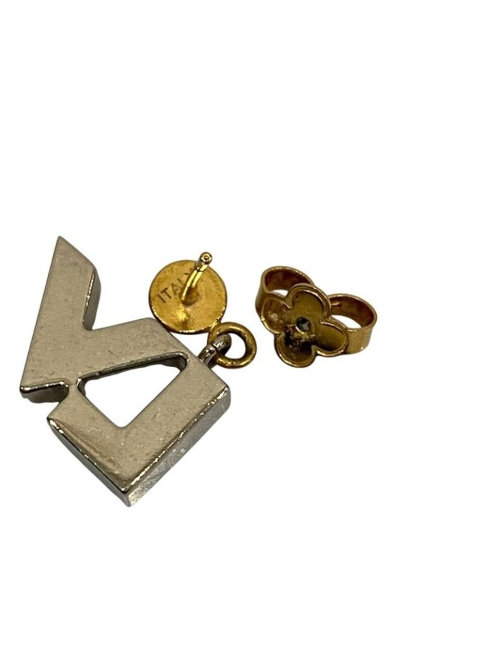 Louis Vuitton Bookle D'oreil Earrings Set Silver Color Gold - Picture 7 of 11